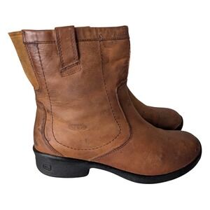 Keen Terradora II Ankle Boot Women 8.5 Brown Leather Pull On Slip Resistant
